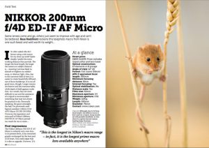 Field Test Nikkor 200mm f4 ED IF Micro